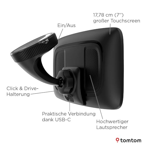 TomTom Camper Navi GO Camper Max 2. Generation (7" Display, POI`s für Wohnmobil- und Wohnwagen, Updates via Wi-Fi, TomTom Traffic, Fahrzeugprofile speichern, Weltkarten, Umweltzonen vermeiden)