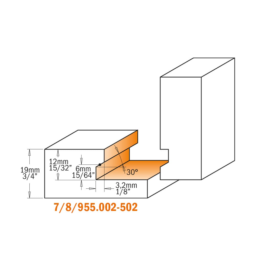 CMT ORANGE TOOLS 955.002.11 - SCHUBLADEN-FRÄSER HM D=31.7X12.7 S=8