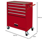 Einhell Werkstattwagen TC-TW 100 (Interlock-System, 4 drehbare Rollen mit Zwei Feststellbremsen, Ablagefach mit Klappe)