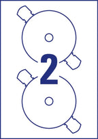 AVERY Zweckform L7760-25 selbstklebende CD-Etiketten (50 blickdichte CD-Aufkleber, Ø 117mm auf A4, SuperSize, Papier hochglänzend, bedruckbare Klebeetiketten für alle Laser-Drucker) 25 Blatt, weiß