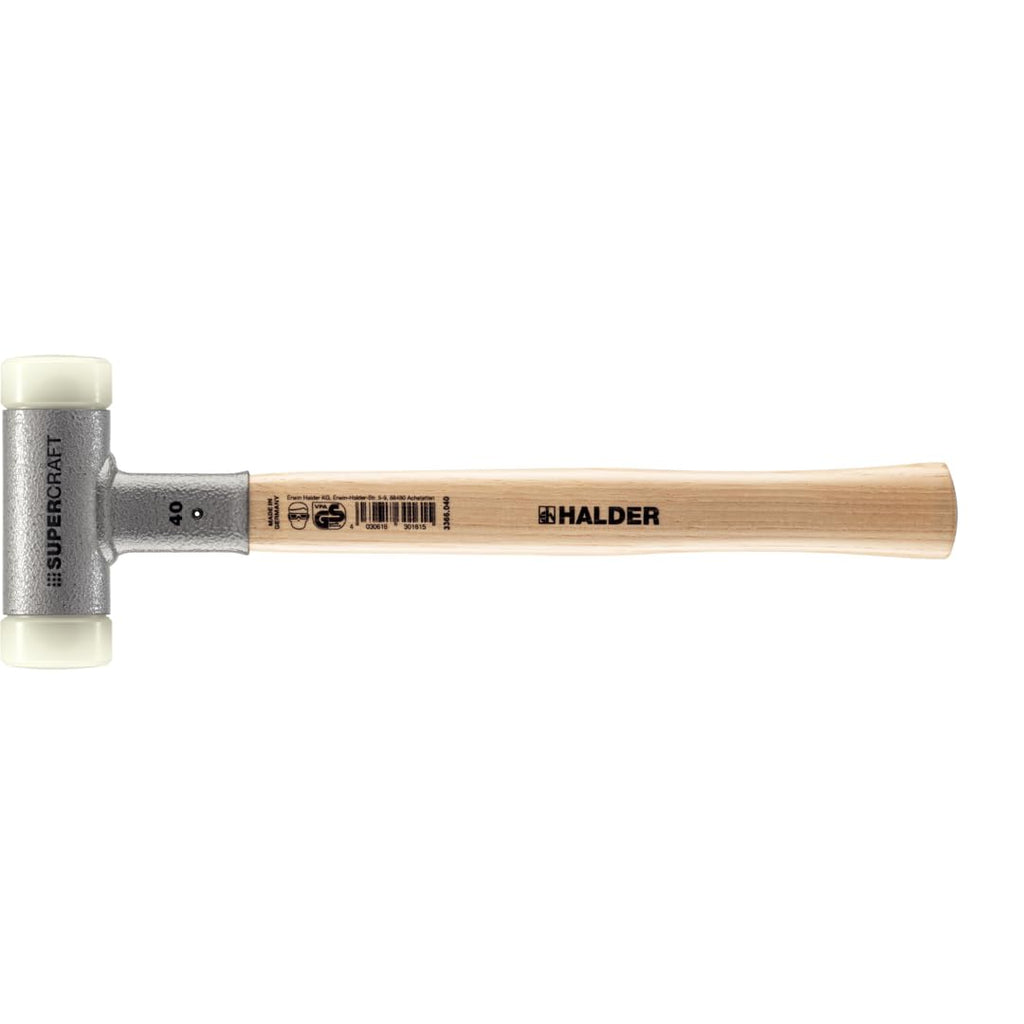 SUPERCRAFT-Schonhammer, mit schwingungsdämpfendem, ergonomisch geformtem und lackiertem Hickorystiel | D=40 mm | 3366.040