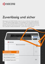 Kyocera Ecosys PA4500x Laserdrucker Schwarz Weiss, Duplex-Einheit, 45 Seiten pro Minute, Laserdrucker mit 100+500 Blatt Zufuhr, Gigabit LAN. Schwarz-Weiss-Drucker mit Mobile Print