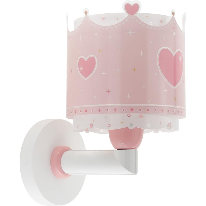 Dalber kinder Wandlampe kinderzimmer, Kinderlampe Wandleuchte Little Queen Krone rosa, 61109, E27