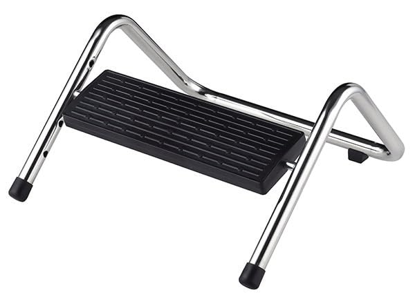Q-Connect Premium Fußstütze/Fußablage aus Metall/Höhen Verstellbare/Fußstützen/Schwarz/Maße: 355 x 340 x 170 mm