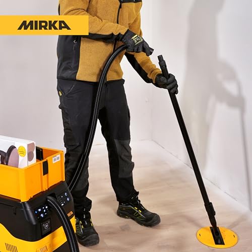 Mirka DecoSander staubfreier Stabschleifer für glattes Wand- & Deckenfinish, Trockenbau, Detailarbeiten / 80x230mm & Ø 225mm Schleifteller/Klett