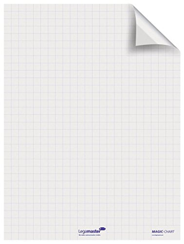 Legamaster 7-159000 Magic-Chart Flipchart, elektrostatische Folie für verschiedene Oberflächen, gerollt 25 Blatt (je 60 x 80 cm), Kariert