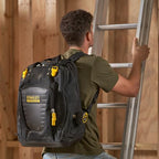STANLEY FatMax Arbeitsrucksack (Werkzeugrucksack für die Baustelle & Werkstatt, praktische & übersichtliche Innenaufteilung, wasserdichter Kunststoffboden, gepolsterter Rücken) FMST1-80144