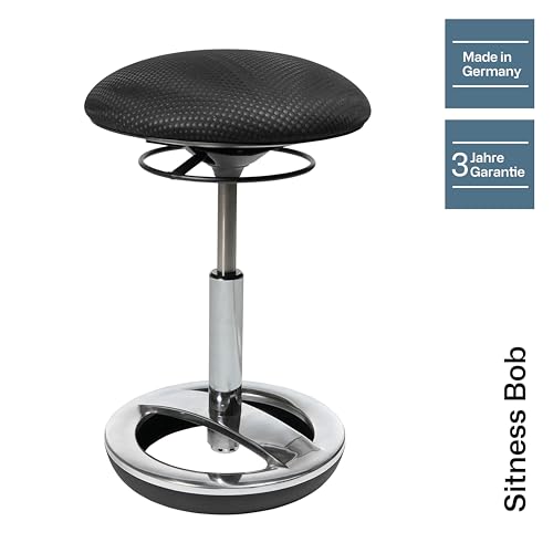 Topstar Bürohocker Sitness Bob Alu poliert schwarz, 57.0 x 38.5 x 38.5