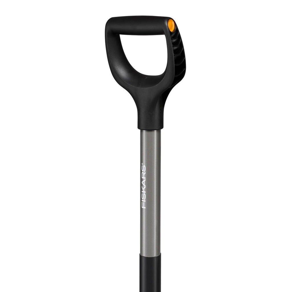 Fiskars Ergonomic Wurzelspaten, Spaten mit Sägezahnung zum Durchtrennen von Wurzeln, D-Griff, Borstahl/Kunststoff, 1066714