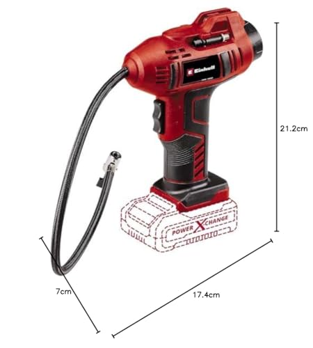 Einhell Akku-Autokompressor CE-CC 18 Li-Solo Power X-Change (Li-Ion, 18 V, max. 11 bar, 60 cm Druckluftschlauch, automat. Abschaltfunktion, Lieferung ohne Akku & ohne Ladegerät)