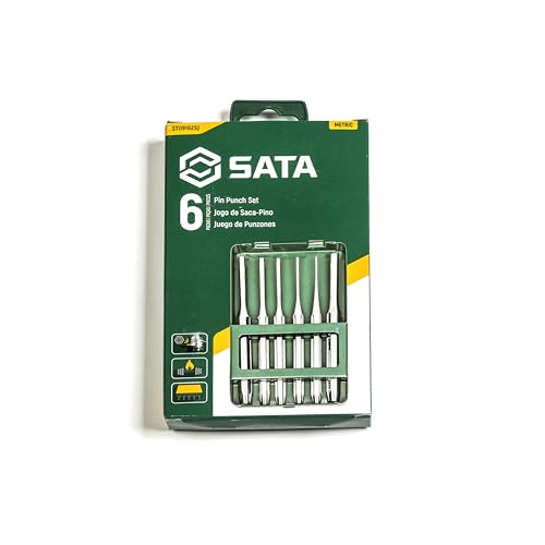 SATA ST09162SJ Durchtreiber und Durchschlag und Splintentreiber Set, 6 Tlg. CR V Stahl