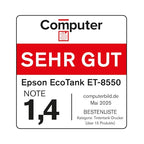 Epson EcoTank ET-8550 Fotodrucker für kreative Enthusiasten, ultrakomfortables A3+-Format, 6-Farb-Tinten, 5-Wege-Medienmanagement, Wi-Fi Direct und Ethernet, Touchscreen
