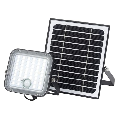 Osram LED-Solar-Außenleuchte Endura Outdoor schwarz mit Flutlicht und Solar-Panel, 5 m langes Kabel, mit Fernbedienung und PIR-Bewegungsmelder, 10 W, 1400 lm, 840, 4000 K Lichtfarbe, EEK A
