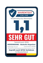 HerzensKind Auto Organizer - die praktische Faltbox für den Rücksitz oder Kofferraum. Rücksitz Organizer zum Verstauen von Windeln Spielzeug etc. neben dem Kindersitz