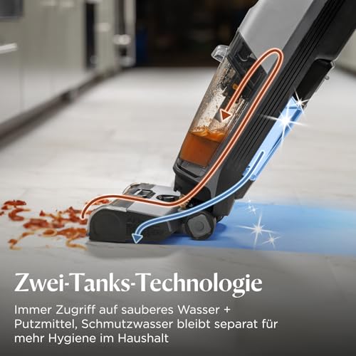 Bissell CrossWave OmniForce, Kabelloser Nass Trockensauger, Saugen & Wischen in Einem oder nur Saugen Modus, Nasssauger mit Hoher Leistung, Waschsauger, Saugwisher, 240m² Mehrflächenreinigung, 3912N