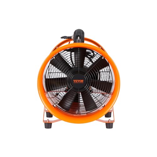 VEVOR Bauventilator 367-W-AC-Motor Baugebläse 2800 U/min Baulüfter Gebläse 2574 CFM (4373 m3/h) Axiallüfter mit 10 m Schlauch Axialgebläse 79 dB Geräuschpegel Industrielüfter
