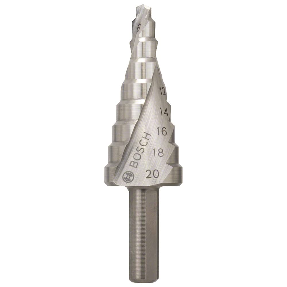 Bosch Professional Stufenbohrer HSS mit 3-Flächen-Schaft (Ø 4-20 mm, 9 Stufen)