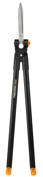 Fiskars Scherenstorch, Multifunktionale Hecken- und Rasenschere, Reichweite bis 2,5 m, Schwarz/Orange, PowerLever, GS53, 1001565