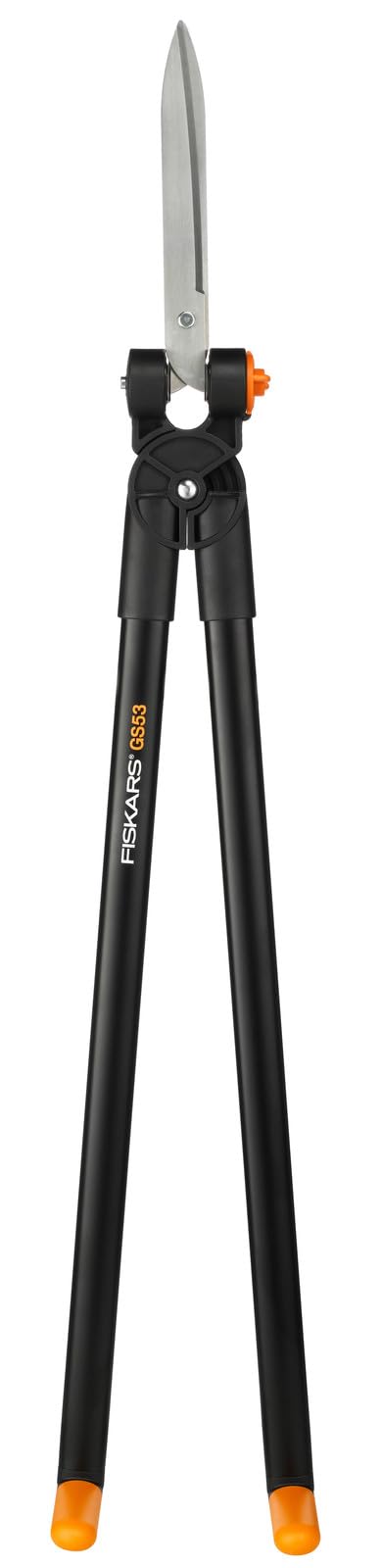Fiskars Scherenstorch, Multifunktionale Hecken- und Rasenschere, Reichweite bis 2,5 m, Schwarz/Orange, PowerLever, GS53, 1001565