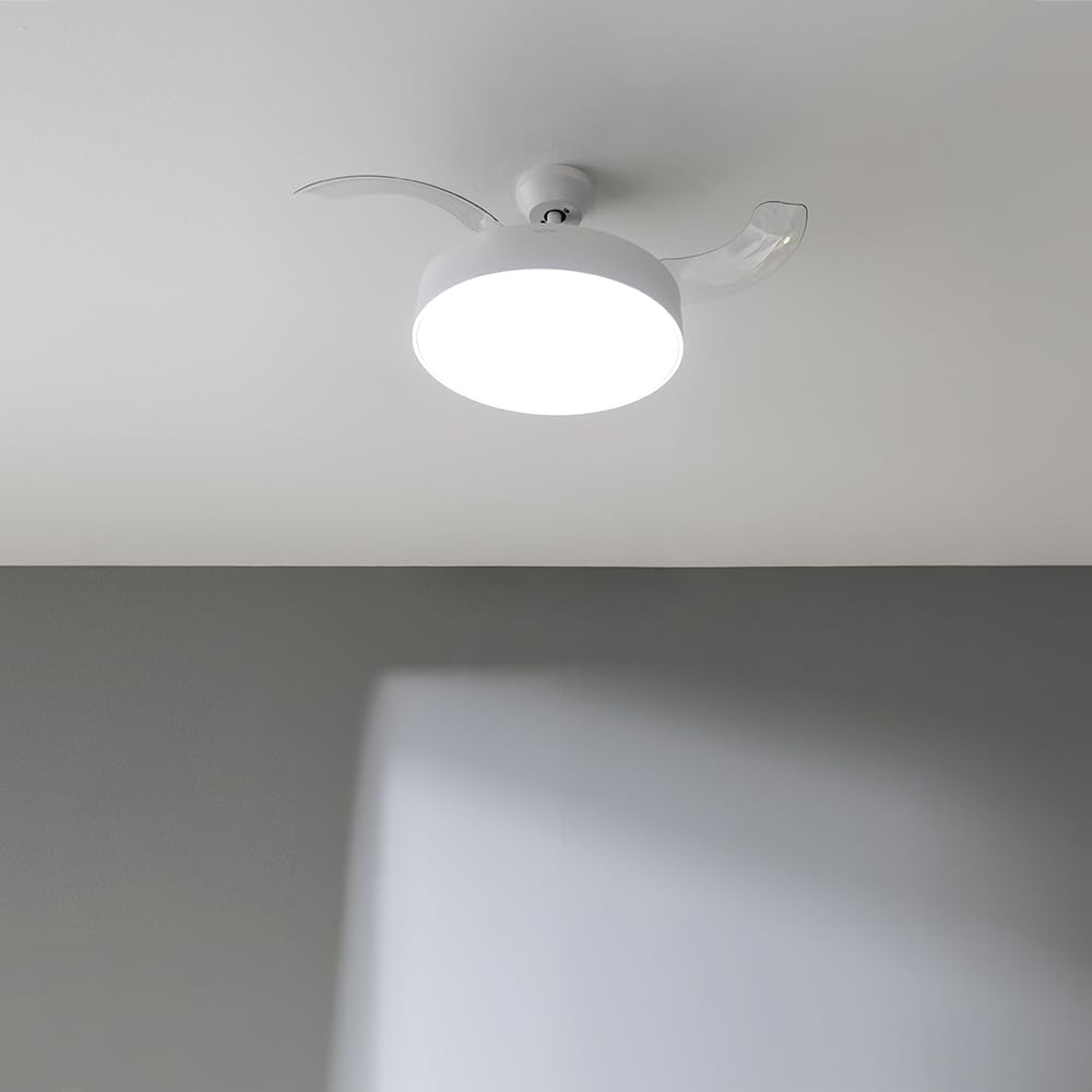 Cecotec Deckenventilator mit praktischen Flügeln und Lampe, EnergySilence Aero 4280, unsichtbar, 40 W, Durchmesser 106 cm, Timer, 3 Lichtfarben, Sommer-Winter, Weiß