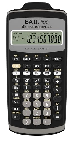 Texas Instruments BA II Plus Taschenrechner (Hosentasche, finanziell, Schwarz, Knöpfe, Akku)