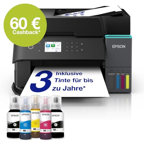 EcoTank ET-3950 A4-Multifunktionsdrucker mit Wi-Fi & AirPrint Tintentank, automatischem Dokumenteneinzug, beidseitigem Druck, Scannen & Kopieren, bis zu 3 Jahre Tinte im Lieferumfang enthalten
