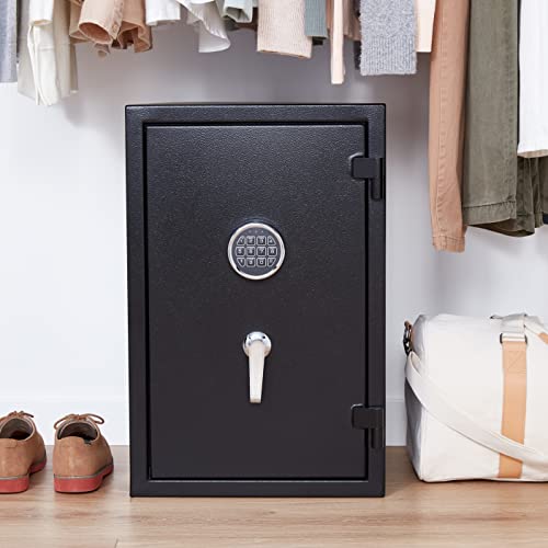 Amazon Basics Safe, feuerfest, mit programmierbarem elektronisch Tastenfeld, 60 l Volumen, schwarz, 43 cm B x 35 cm T x 66 cm H