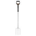 Fiskars Teleskop-Spatengabel für Harte, steinige Böden, Mit 4 Zinken, Länge 1,10 m bis 1,30 m, Hochwertiger Borstahl, Schwarz/Silber, SmartFit, 1070717