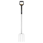 Fiskars Teleskop-Spatengabel für Harte, steinige Böden, Mit 4 Zinken, Länge 1,10 m bis 1,30 m, Hochwertiger Borstahl, Schwarz/Silber, SmartFit, 1070717