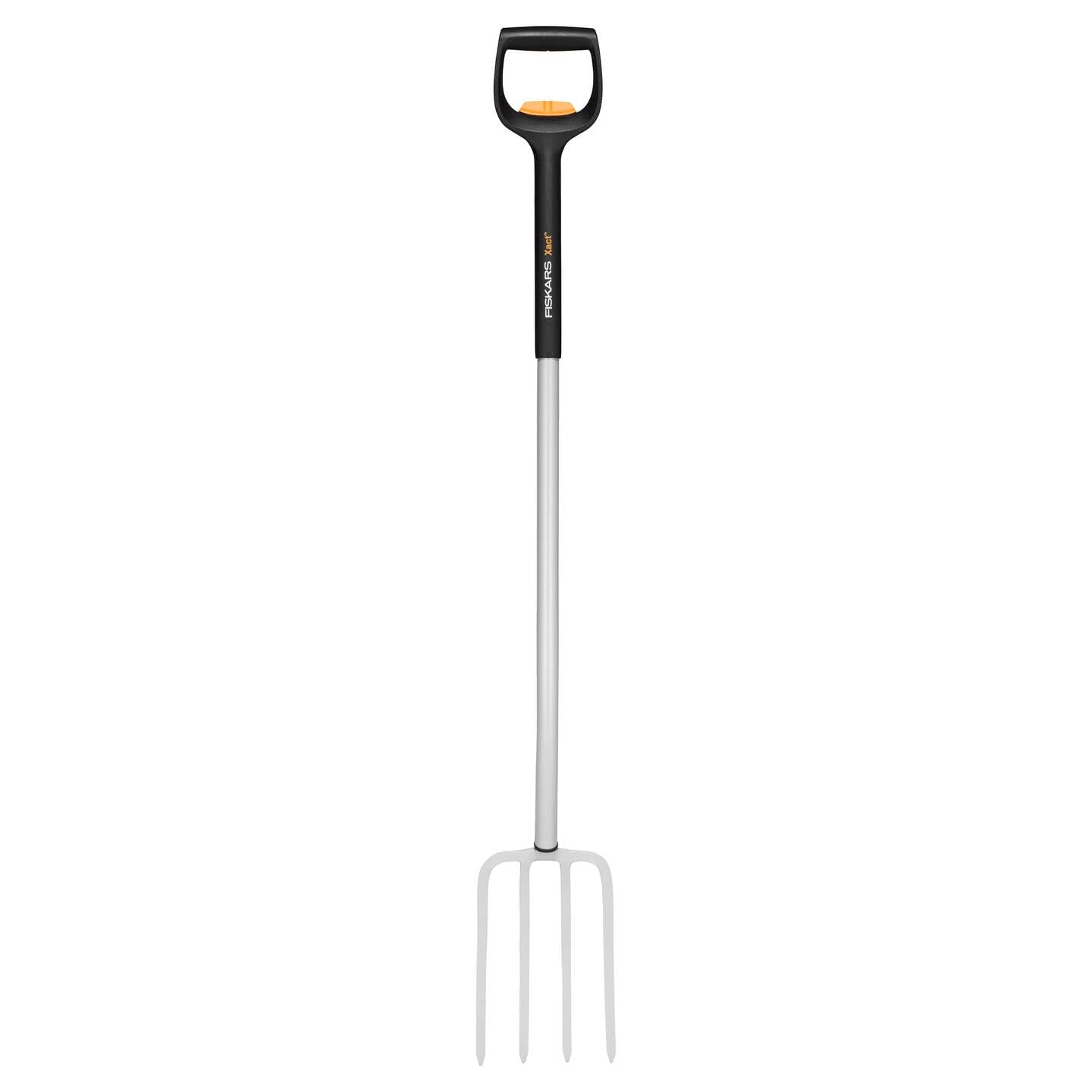 Fiskars Teleskop-Spatengabel für Harte, steinige Böden, Mit 4 Zinken, Länge 1,10 m bis 1,30 m, Hochwertiger Borstahl, Schwarz/Silber, SmartFit, 1070717