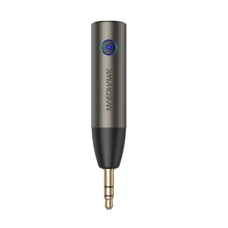 MaedHawk Aux Bluetooth 5.3 Adapter Auto, Drahtloser Bluetooth Empfänger Mini Adapter AUX Für Stereo/Kabelgebundene Kopfhörer, Freisprechgespräche, Dual-Verbindung