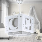 Dalber Lampe kinderzimmer, kinderlampe Pendelleuchte Hängelampe, Deckenleuchte Kinder, Deckenlampe kinderzimmer, Mond und Sterne Grau MoonLight, 63232E, E27