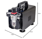 Fengda AS-18A - Professional Airbrush mini Kompressor / 4 bar/Kompakt mit Manometer, Druckminderer