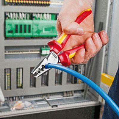KNIPEX Crimpzange für Aderendhülsen isoliert mit Mehrkomponenten-Hüllen, VDE-geprüft 180 mm, 97 78 180