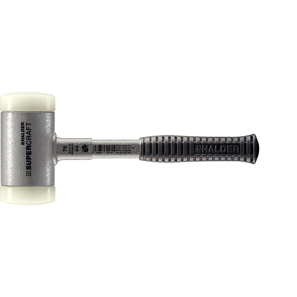 SUPERCRAFT-Schonhammer, mit bruchsicherem Stahlrohrstiel und ergonomisch geformtem, rutschsicherem Griff | D=70 mm | 3377.070
