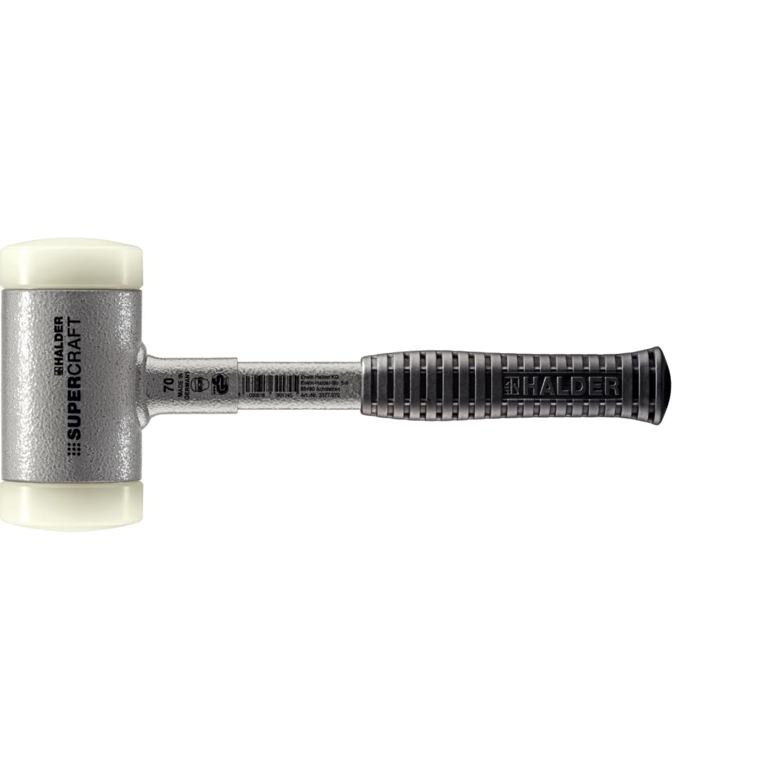 SUPERCRAFT-Schonhammer, mit bruchsicherem Stahlrohrstiel und ergonomisch geformtem, rutschsicherem Griff | D=70 mm | 3377.070