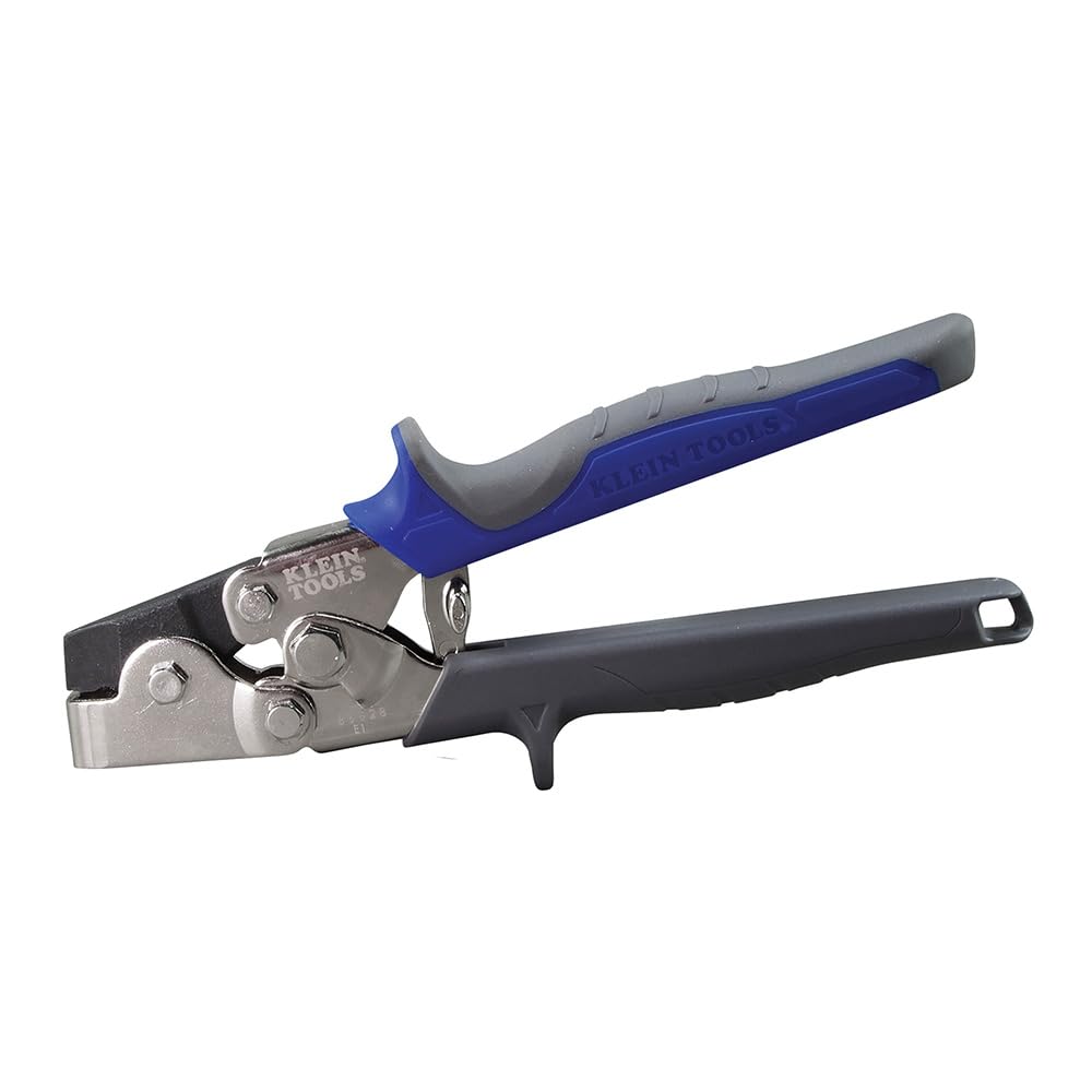 Klein Tools 86528 Stanzer-Set, Schnappverschluss-Stanzwerkzeug für Blech, Vinyl und Aluminiumverkleidungen, blau/grau