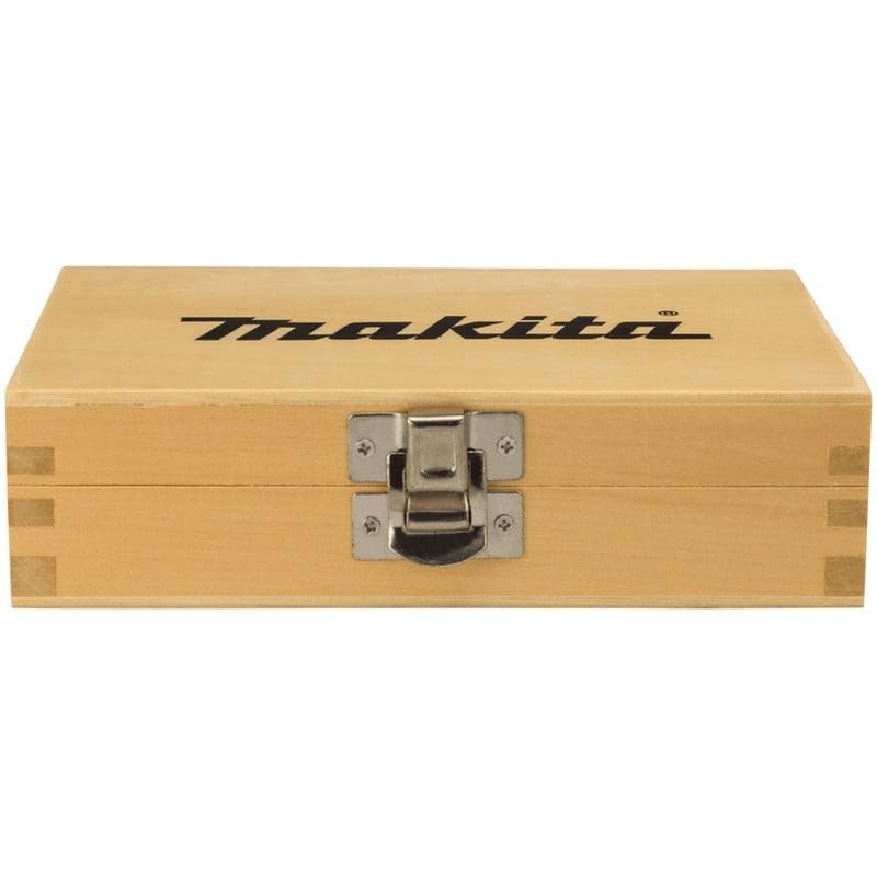 Makita D-47363 Forstnerbohrer-Set 5-teilig in Holzkassette, Ø 15, 20, 25, 30, 35 mm, für Weich- und Hartholz, 8 mm Rundschaft, Länge 90 mm