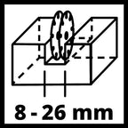 Einhell Mauernutfräse TC-MA 1300 (Leerlaufdrehzahl 9.000 Min-1, Max. Nutbreite 26 mm, 30 mm, Spindelarretierung, Inkl. 2x Trennscheibe Ø 125 mm), 1320 W
