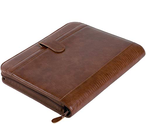 Alassio 30053 - Ringbuchmappe VITERBO im DIN A4 Format, Schreibmappe aus FINEtouch Lederimitat, Dokumentenmappe in braun, Mappe ca. 29 x 36 x 5 cm