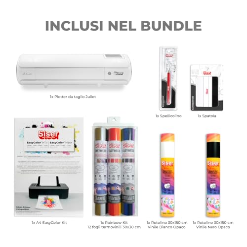 Siser Juliet® Starter Pack - Beinhaltet den Juliet High Definition Schneideplotter, sowie thermo-transferierbare Schneide- und bedruckbare Folien, Aufkleber und Zubehör