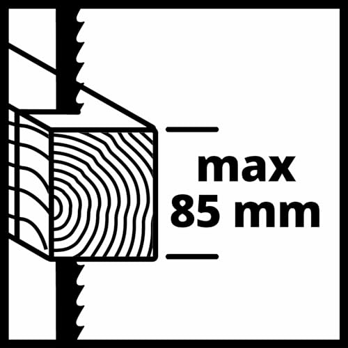Einhell Stichsäge TC-JS 85 (620 W, max. 85 mm, 45° Schrägschnitt, Hubzahlregelung, 4-Stufen Pendelhub, Absaugadapter, Parallelanschlag)
