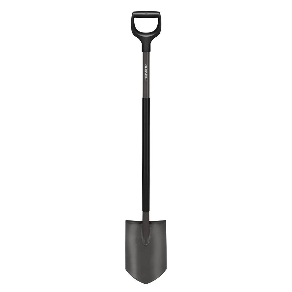 Fiskars Gärtnerspaten, Spitz, Spaten für harte, steinige Böden, Länge: 125 cm, Hochwertiger Borstahl, Grau/Schwarz, Ergonomic, 1070639