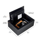 Amazon Basics Safe, klein, schlank, für Schreibtischschublade, mit programmierbarem Elektronisches Kombinationsschloss, schwarz, 30 cm B x 21.8 cm T x 11.2 cm H