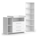 Vicco Kinderzimmer-Set Weiß Oskar 2 Teile, mit Wickelkommode und Spielzeugregal - 113x100x70 cm aus Spanplatte - Babymöbel Set für Kleinkinder, Durchdachte Möbellösung für Dein Zuhause