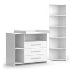 Vicco Kinderzimmer-Set Weiß Oskar 2 Teile, mit Wickelkommode und Spielzeugregal - 113x100x70 cm aus Spanplatte - Babymöbel Set für Kleinkinder, Durchdachte Möbellösung für Dein Zuhause