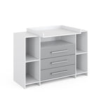 Vicco Wickelkommode Oskar, Wickelaufsatz für die Kommode, Grau, 143 x 100 cm XL mit Schubladen
