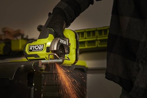 RYOBI 18 V ONE Brushless Akku-Trennsäge RCT18BL-0, 76 mm Scheibendurchmesser, Kompakt und einhändig bedienbar, LED-Beleuchtung, G5 GripZone, ohne Akku und Ladegerät