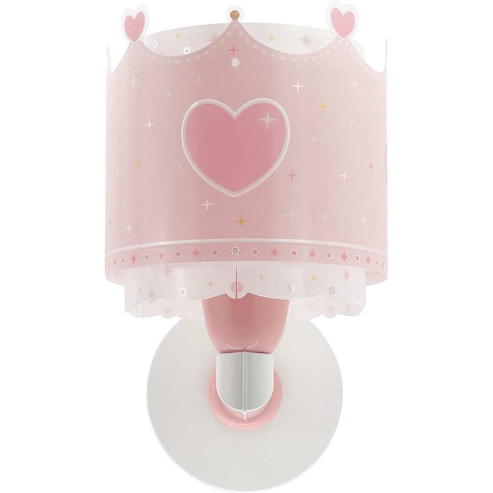 Dalber kinder Wandlampe kinderzimmer, Kinderlampe Wandleuchte Little Queen Krone rosa, 61109, E27