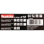 Makita B-49432 Bohrer-Set 18-teilig in Aufbewahrungsbox, M-Force Metallbohrer, Steinbohrer, Holzbohrer, jeweils in den Größen Ø 4, 5, 6, 7, 8, 10 mm